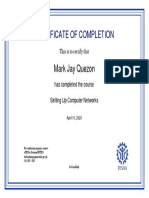 Set Up Computer Networks - Certificate of Completion