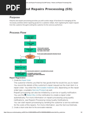 Returns and Repairs Processing