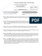 Prova de Matemática sobre Proporcionalidade Direta na Escola Estadual José Pinto Coelho