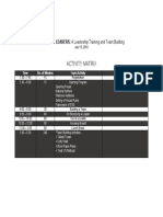 Activity Matrix: LEAD THE LEADERS: A Leadership Training and Team Building