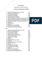 Departments: Chemistry& Physics Infrastructure Requirements-Buildings