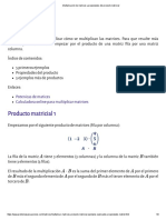 Multiplicación de Matrices y Propiedades Del Producto Matricial