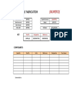 Ordre de Fabrication: Numero