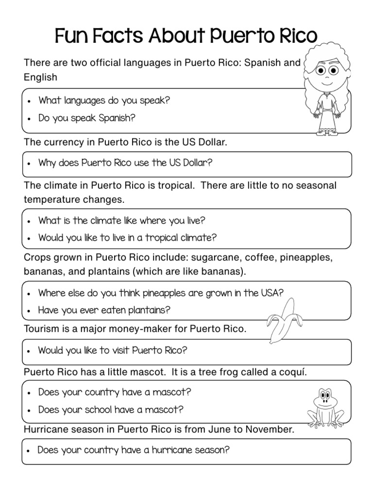 Fun Facts About Puerto Rico: ©yvonne and Brian Crawford, 2018 12 | PDF