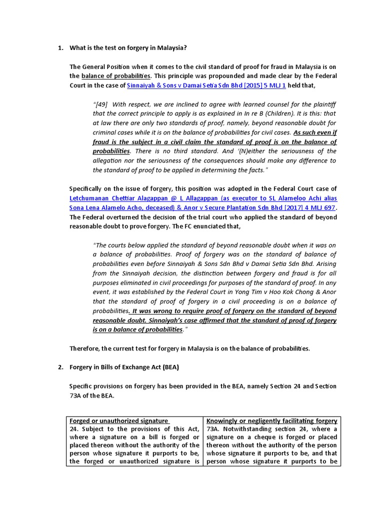 Research Report (Forgery) | PDF | Burden Of Proof (Law) | Estoppel