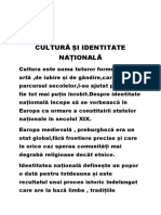 Cultură Și Identitate Națională PDF