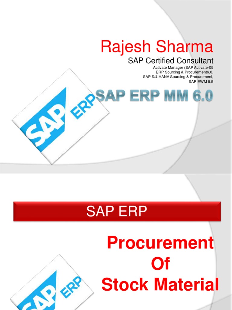 Rajesh Sharma: SAP Certified Consultant | PDF | Receipt | Moving Average