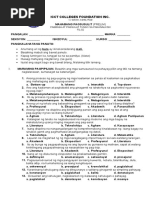 Pre-Test Sa Pagbasa at Pagsusuri | PDF