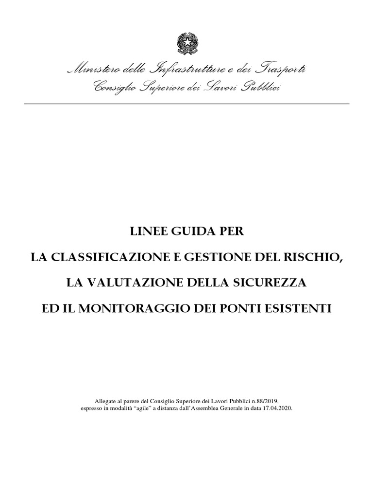 Linee Guida Per La Classificazione e Gestione Del Rischio, La ...