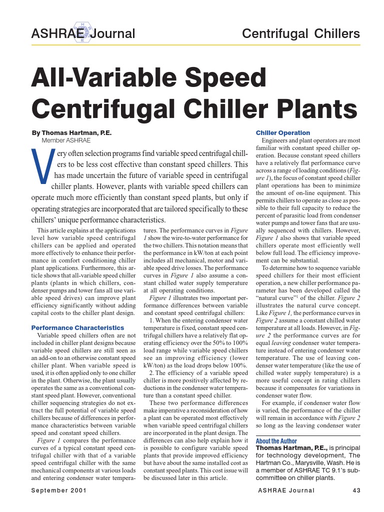 Variable Speed Chiller Optimization | PDF