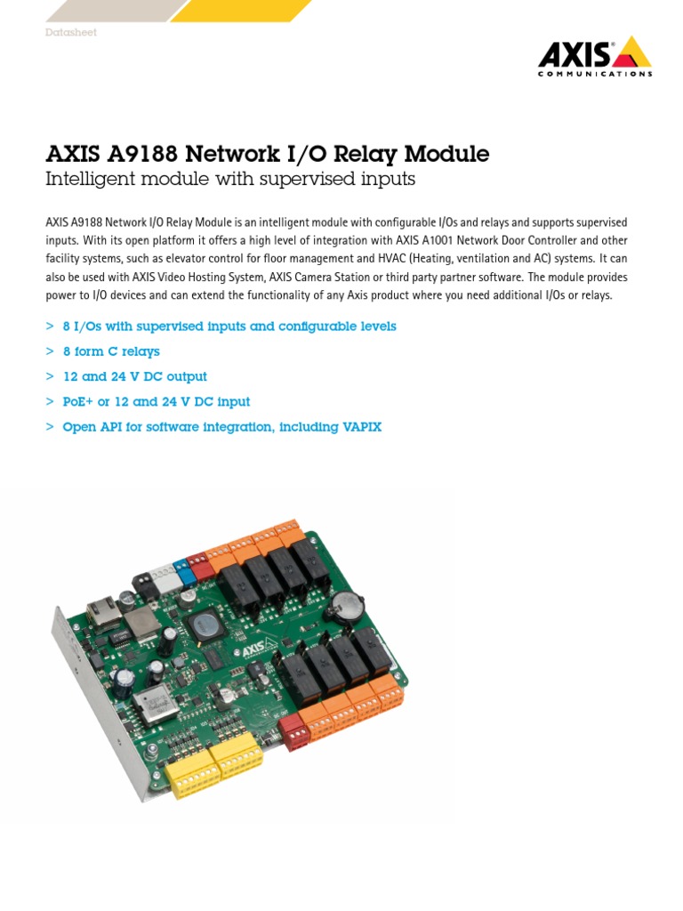 Axis A9188 I O Relay Module PDF Relay Protocol Suite