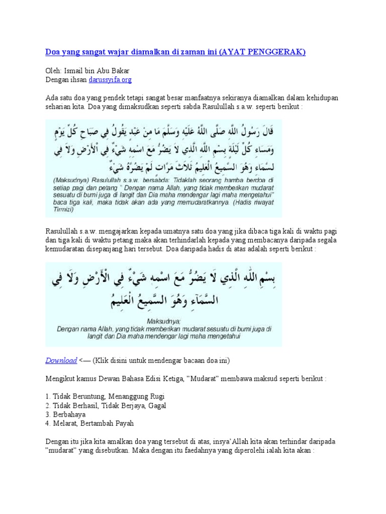 Doa Yang Sangat Wajar Diamalkan Di Zaman Ini Pdf