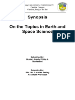 Synopsis On The Topics in Earth and Space Science: Cantilan Campus Cantilan, Surigao Del Sur
