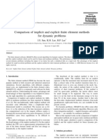Comparison of Implicit and Explicit Finite Element Methods For Dynamic Problems