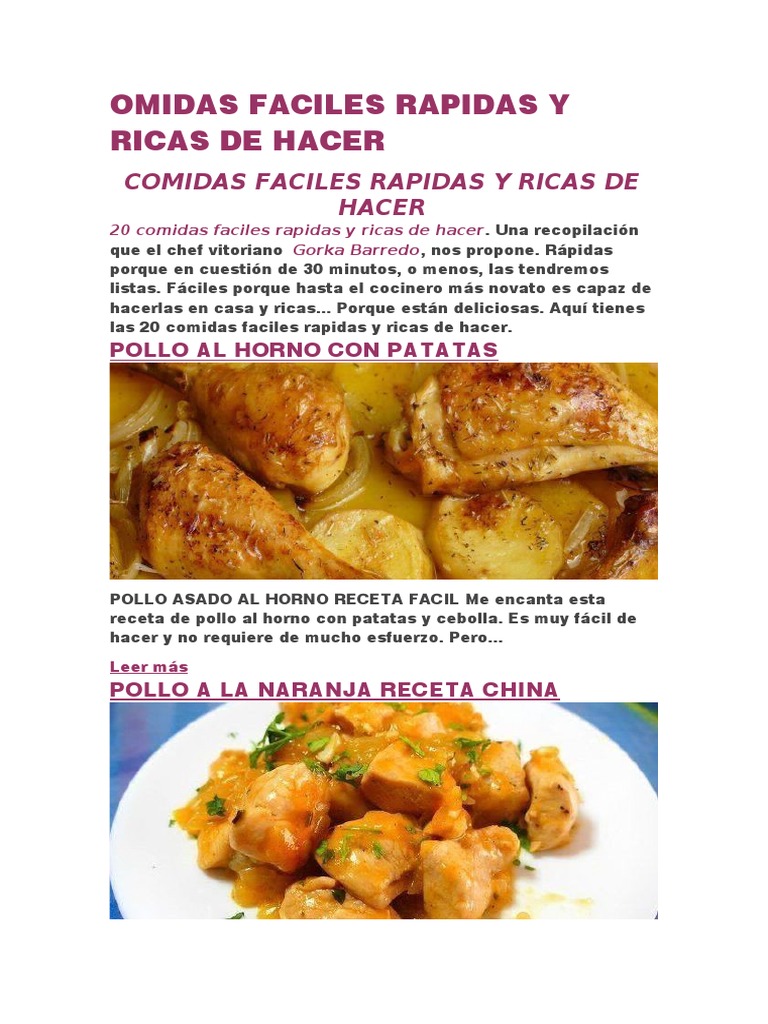 Comidas Faciles Rapidas y Ricas de Hacer | PDF | Mayonesa | Taco