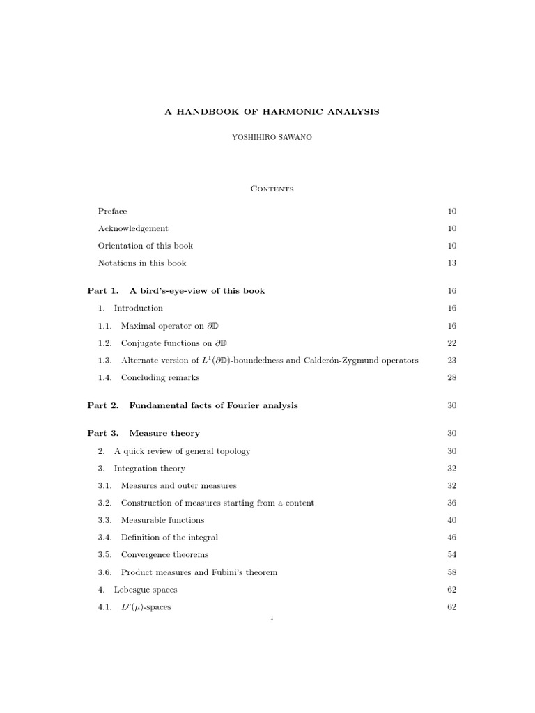 Harmonic Analysis Textbook PDF PDF Hilbert Space Operator