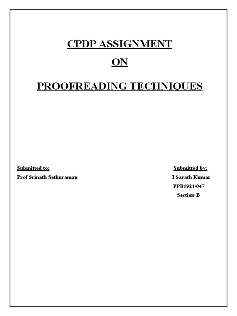 Proofreading Techniques Guide | PDF