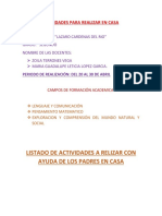 PLAN DE TRABAJO COMPLEMENTARIO 2° A Y B