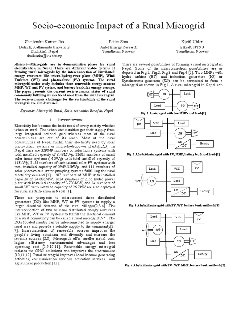 Socio-Economic Impact of A Rural Microgrid | PDF | Distributed ...