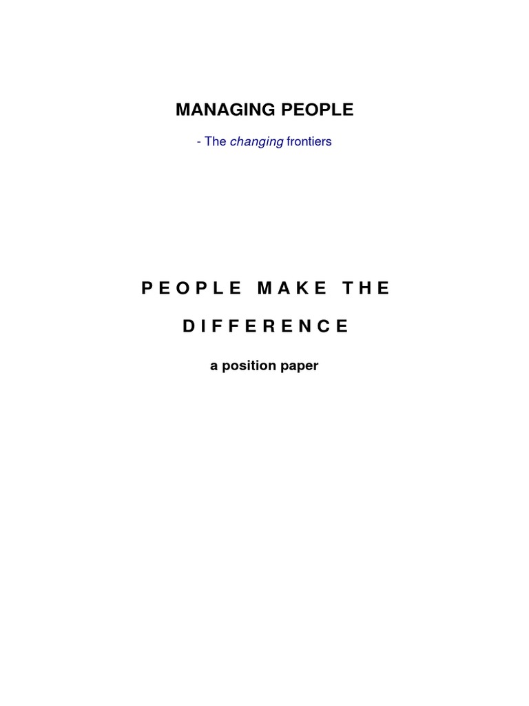People Make Difference Pdf Competence Human Resources Employment