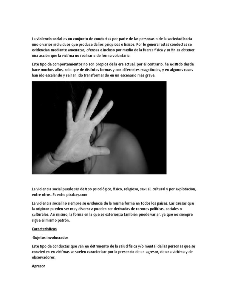 Tipos y Causas de la Violencia Social | PDF | Agresión | Violencia