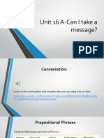 Unit 16 A-Can I Take A Message