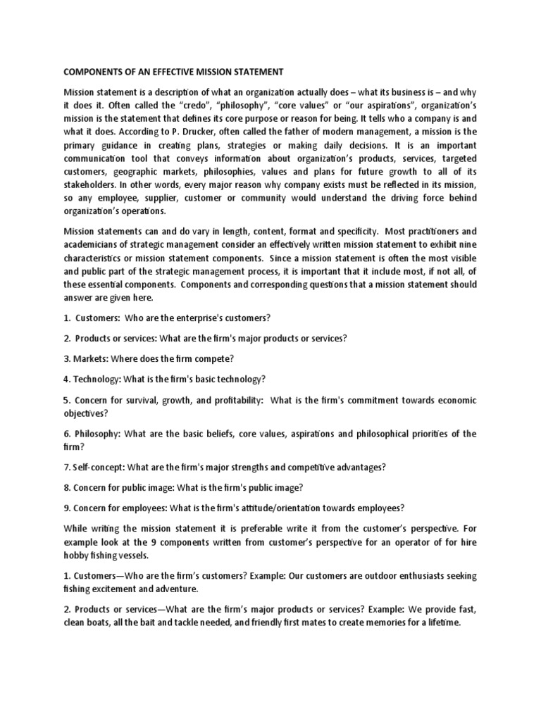 Key Components of Effective Mission Statements | PDF | Dell | Strategic ...