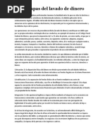 Etapas del Lavado de Activos | PDF | Lavado de dinero | Dinero