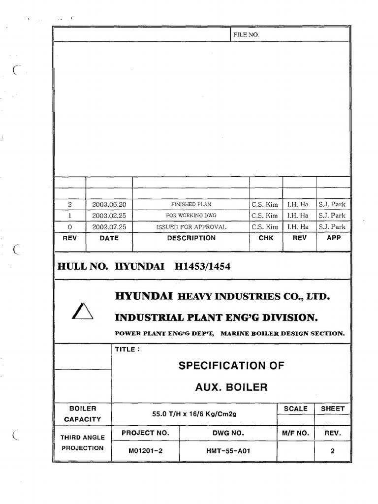 Specification of Aux. Boiler PDF | PDF | Boiler | Pump