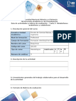 Guía de Actividades y Rúbrica Evaluación - Tarea 3 - Metabolismo Catabolismo y Anabolismo