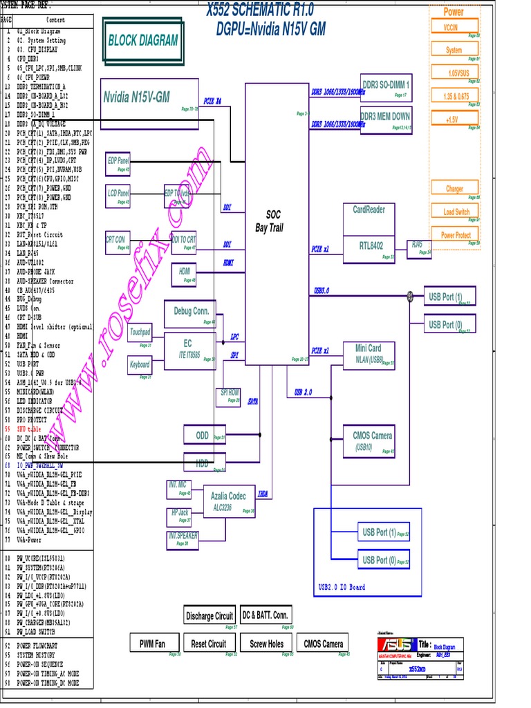 Asus X552 Laptop Schematics | PDF