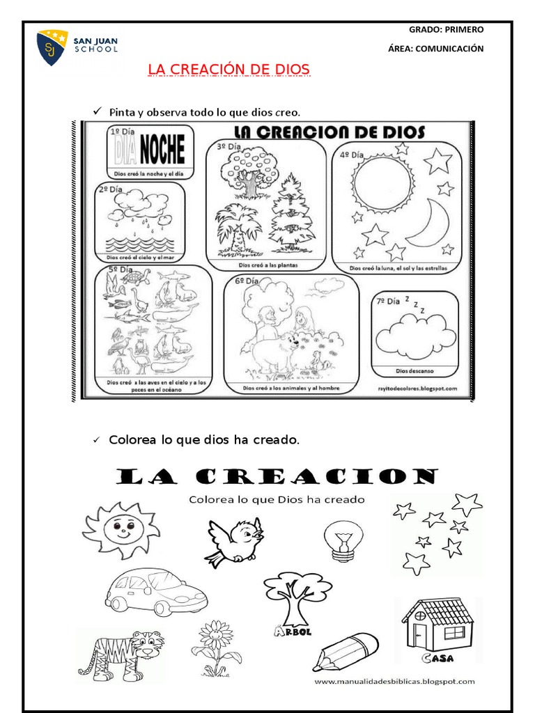 Actividades sobre la Creación de Dios | PDF | Religión y espiritualidad