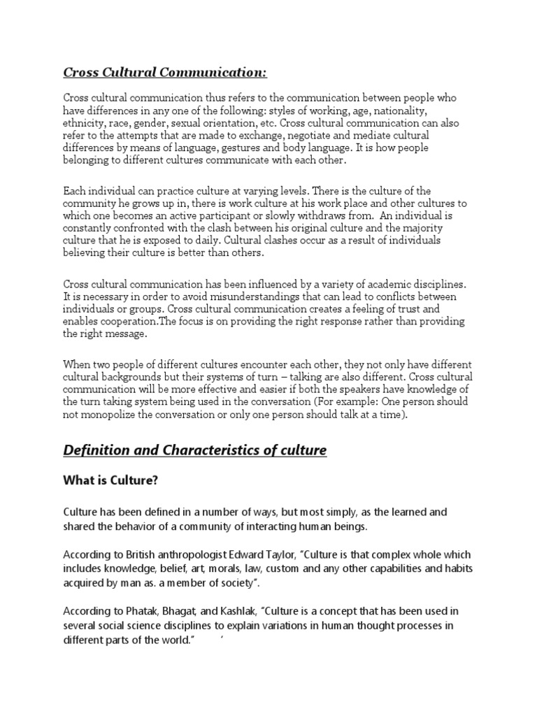 Understanding Cross Cultural Communication | PDF | Traditions ...