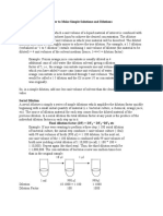 10 S Solutions and Dilutions Instructions