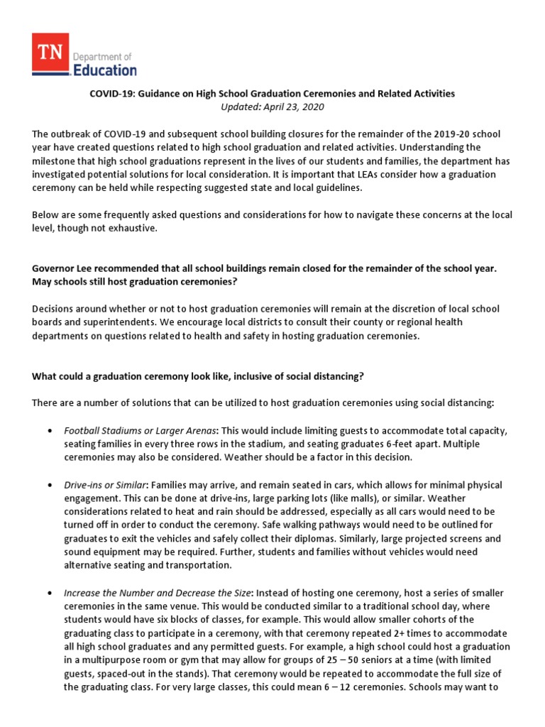 Graduation Ceremony Guidance | PDF | Traffic | Business