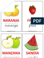 Tarjetas Vocabulario Imprimibles Frutas y Verduras PDF