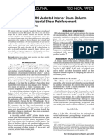 Shear Strength of RC Jacketed Interior Beam-Column Joints Without Horizontal Shear Reinforcement