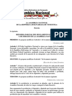 Reforma Parcial Del Reglamento Interior y de Debates de La Asamblea Nacional