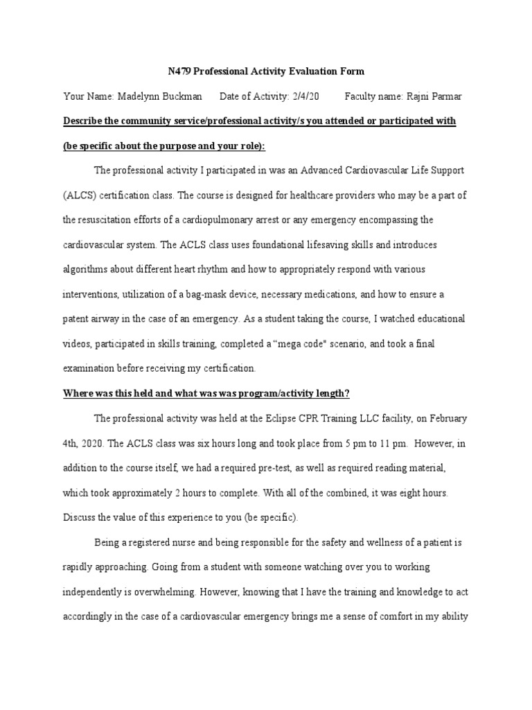 Acls Professional Activity 3 PDF Cardiopulmonary Resuscitation