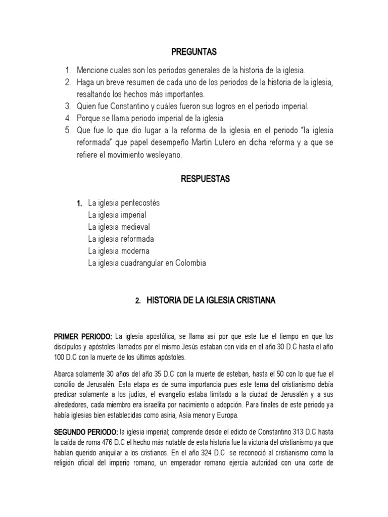 Historia Breve de la Iglesia Cristiana | PDF | Constantino el grande ...