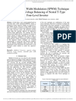 A Sinusoidal Pulse Width Modulation (SPWM) Technique For Capacitor Voltage Balancing of Nested T-Type Four-Level Inverter