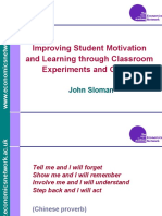Improving Student Motivation and Learning Through Classroom Experiments and Games