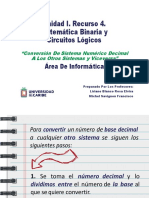 Unidad 1. Recurso 5. Conversión Sistemas Numéricos