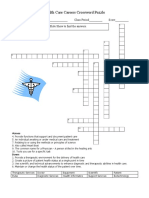 Health Care Careers Crossword Puzzle PDF