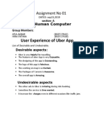 User Experience of Uber App: Assignment No 01