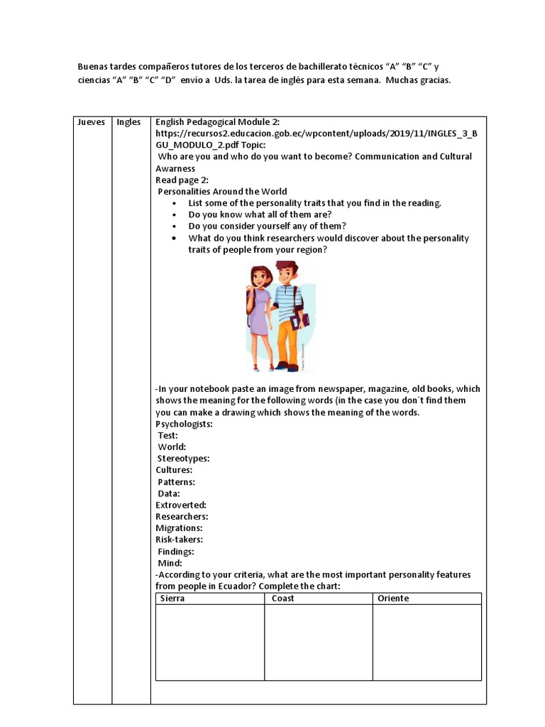 Trabajo Ingles 6ta Semana Pdf