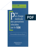 Prise en Charge Medicale Des Personnes Infectees Par Le VIH - Recommandations Du Groupe D'experts