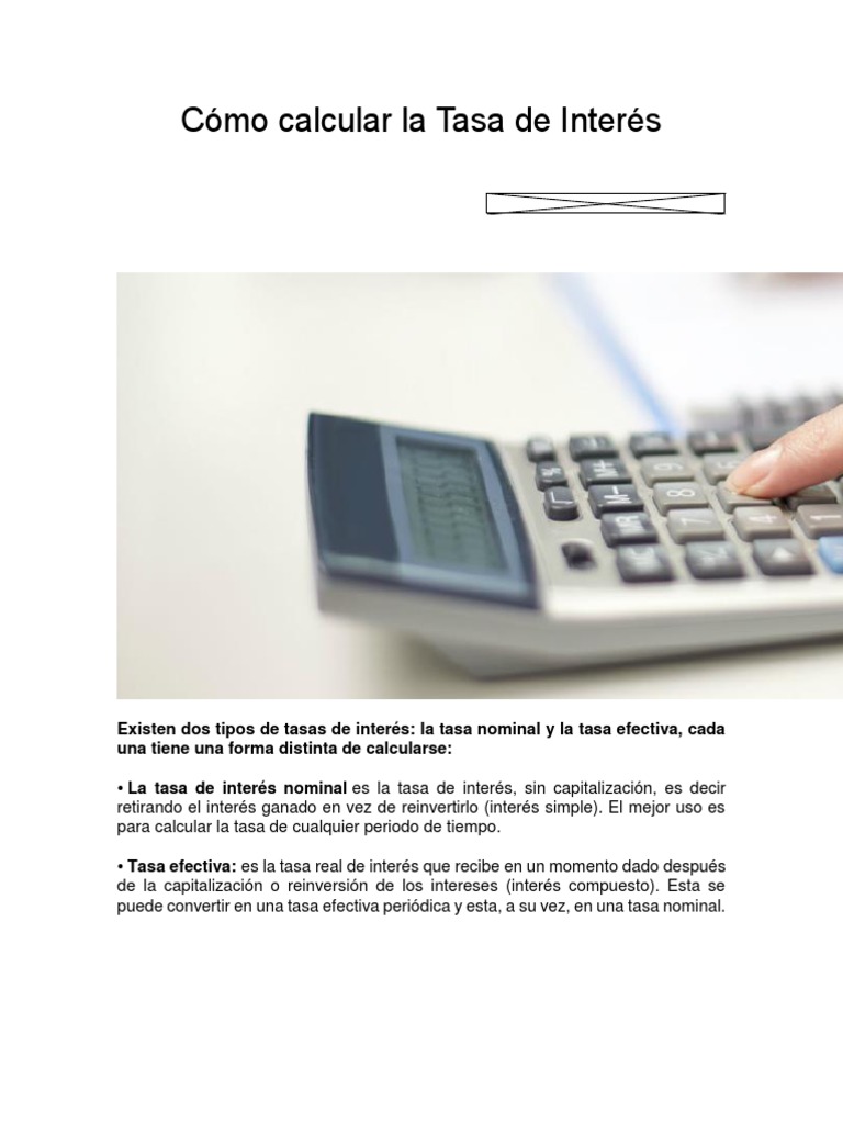 Cómo Calcular la Tasa de Interés | PDF | Interés | Servicios financieros