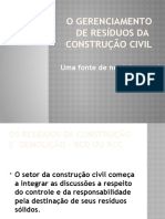 Aula o Gerenciamento de Resíduos Da Construção Civil