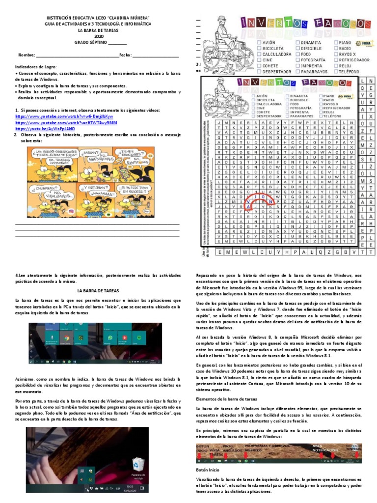 Guia de Actividades # 3 Tecnología e Informática Grado Séptimo | PDF ...